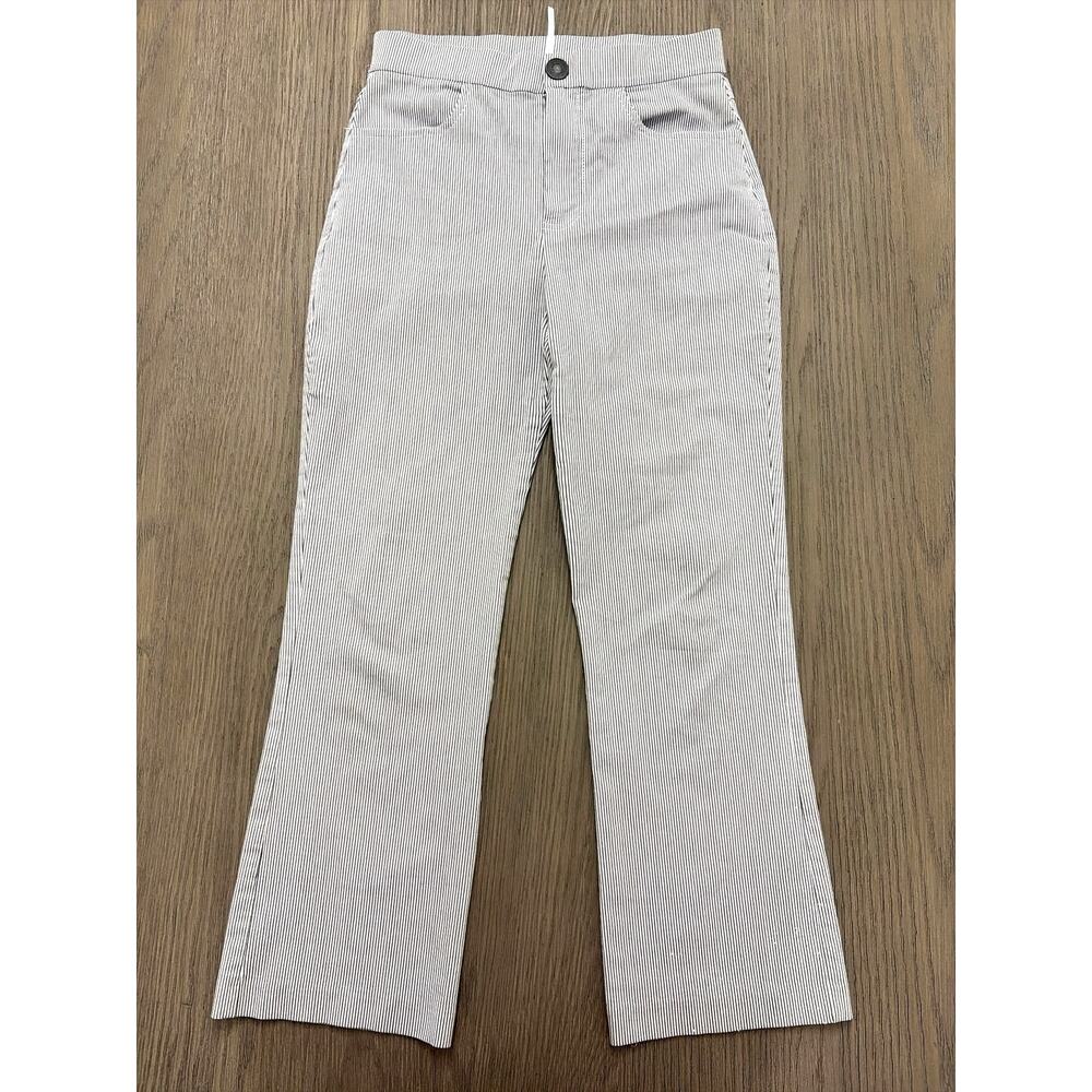 Free People Stripe Pants Small Stretch High Rise Flare Casual Coastal Resort